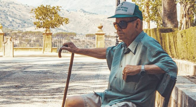 elderly walking aid for old man